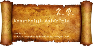 Keszthelyi Valéria névjegykártya
